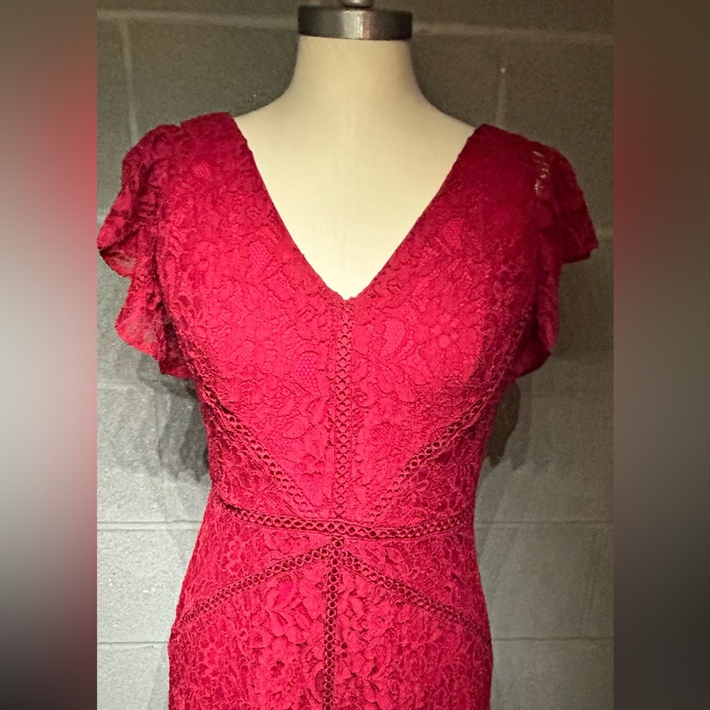 Red lace dress